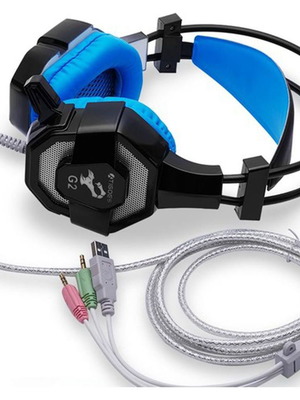 Ακουστικά ενσύρματα με μικρόφωνο, gaming, PC, με Volume, με LED φωτισμού και 2m εύκαμπτο καλώδιο