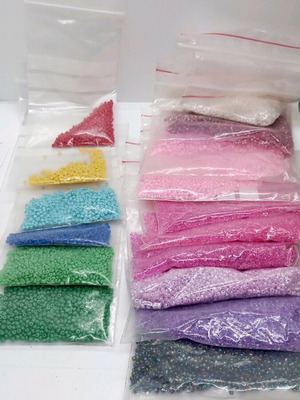 Χάντρες γυάλινες seed beads νέες, συλλογή 16 αποχρώσεων για κατασκευές