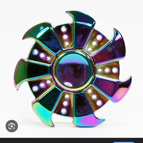 Fridget spinner used, rainbow holographic, with box