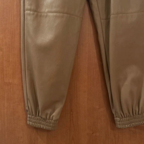 Zara leather pants brown like new with elastic and drawstring