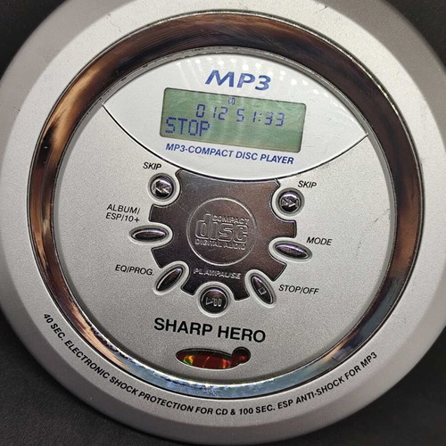 Sharp Hero CDM-23D portable MP3/CD player, vintage