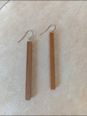 Wooden earrings made of mastic wood new