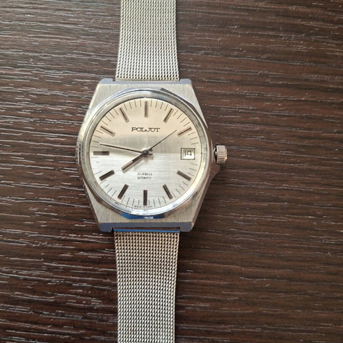 Poljot automatic wristwatch made in USSR like new, gray and silver