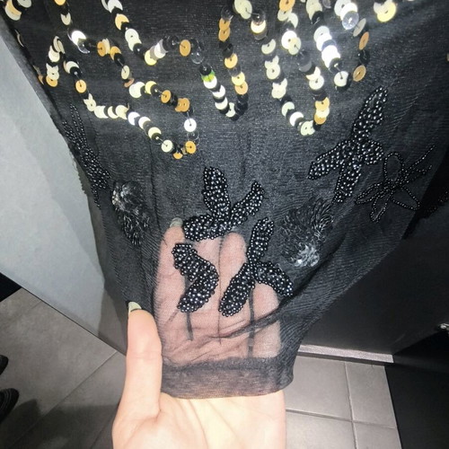 Y2K Sequin mesh top Zanoula like new, black and gold