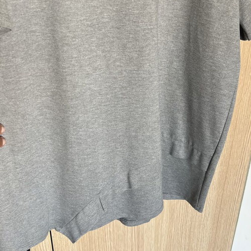 Italian Grey Women's Blouse L-XL New, Elastic Jersey Fabric