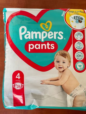 Pampers Pants No4 9-15kg new, 25 pieces