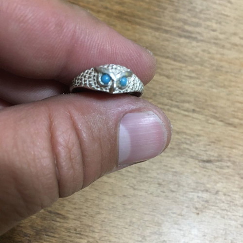 Silver owl ring