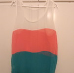 Transparent tricolor sleeveless blouse used, 100% Polyrese