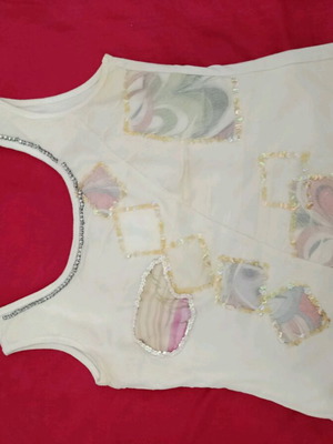 Line women's shirt used, white, short double fabric