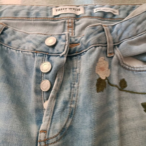 Women's jeans used with floral design, size 42, blue