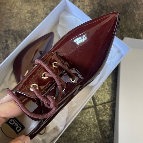 Dolce & Gabbana burgundy patent leather women's ankle boots new