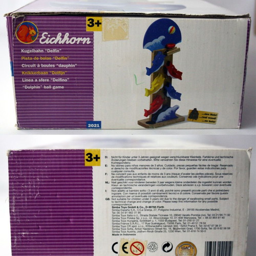 Vintage Eichhorn Dolphin wooden ball game domino new 48cm