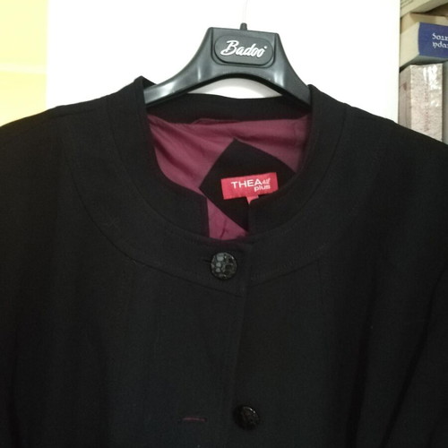 Thea42 plus black rib jacket, plus size 56