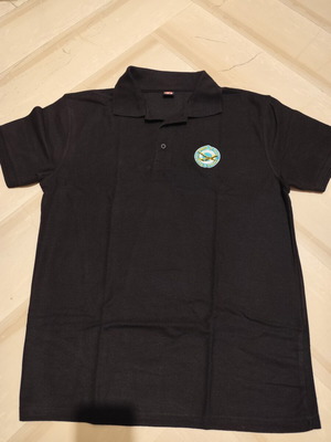 Polo shirt with Hellenic Air Force logo like new, black, size L