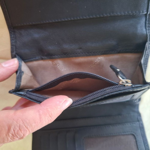 Bodenschatz leather wallet, black, genuine soft leather