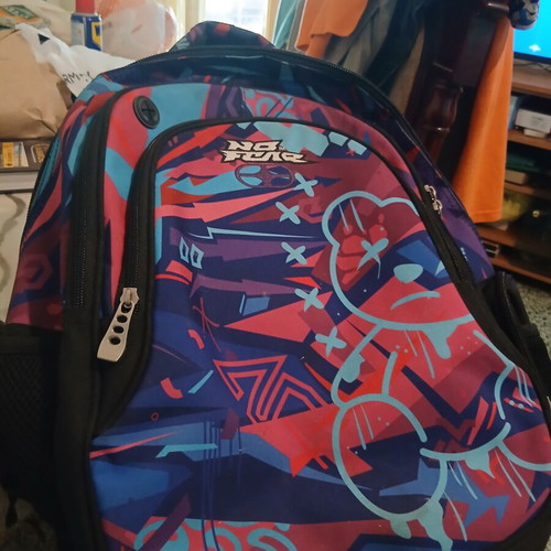 No Fear backpack used with ergonomic design, multicolor