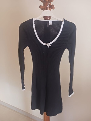 H&M knitted dress, black, XS