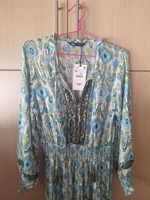 Zara maxi dress boho new, green and turquoise