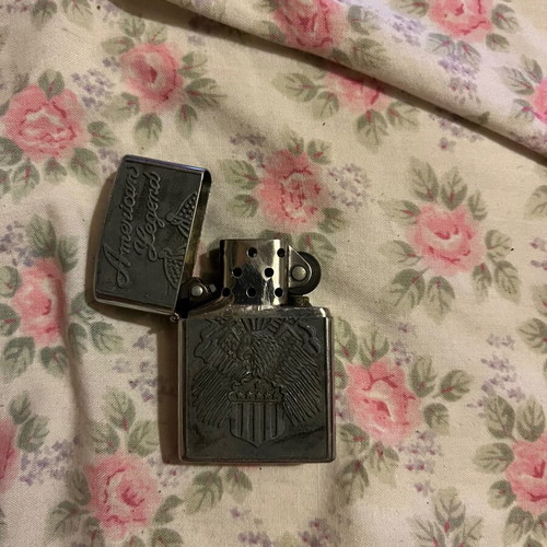 American Legend metal petrol lighter with embossed eagle design