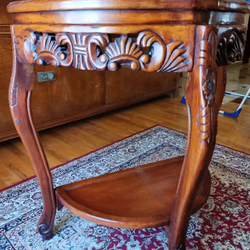 Console table made of solid wood and marble like new