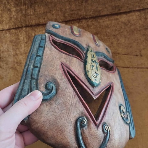 African wooden mask used 27x23cm