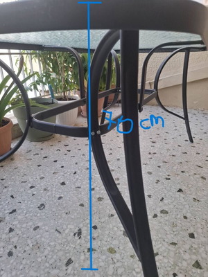Σετ τραπέζι και 2 καρέκλες για βεράντα σχεδόν καινούργιο, ματ σκούρο γκρι