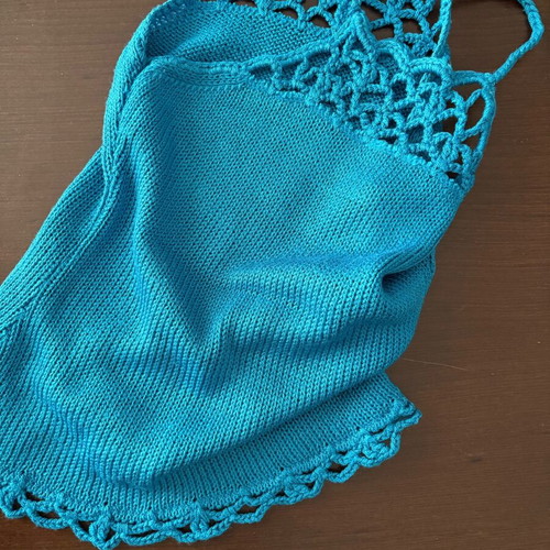 Knitted women's turquoise top like new, size S