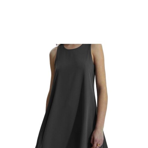 James Lakeland chiffon sleeveless dress, black, large, made in Italy