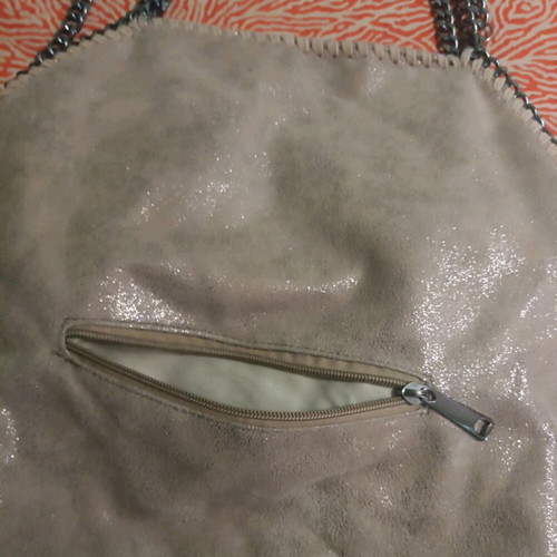 Women's shoulder bag like new, beige-gold