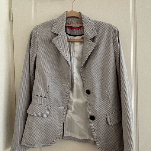 Women's striped blazer M, like new, navy blue