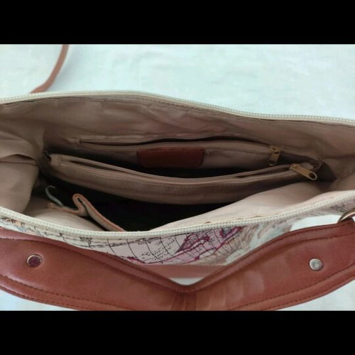 Lucy World women's bag like new, shoulder or hand, beige multicolor