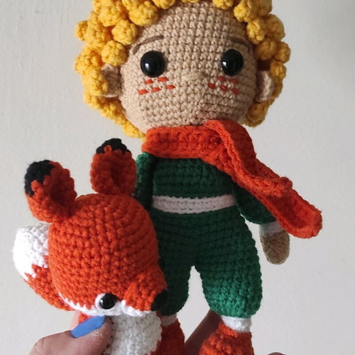 Knitted Little Prince handmade new with crochet