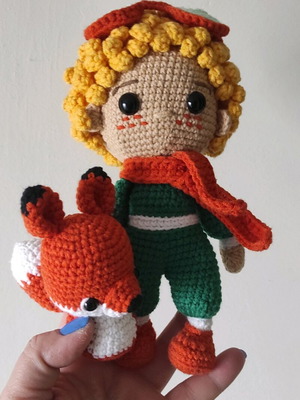 Knitted Little Prince handmade new with crochet