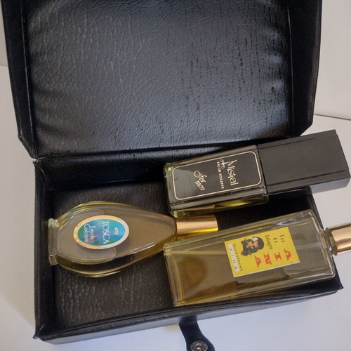 Tosca 4711 cologne set used with leather box and two vintage colognes