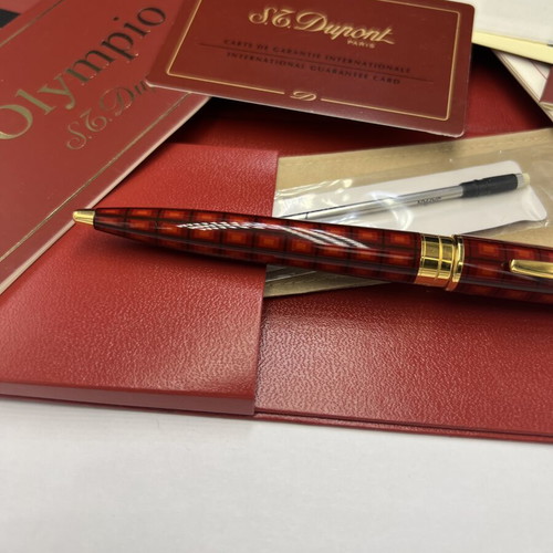 S.T. Dupont Vertigo Ballpoint Pen Olympio Series new with leather pouch