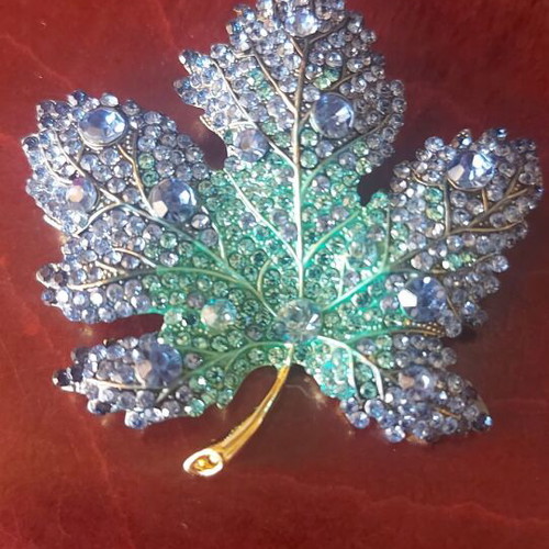 Pendant large with blue and green crystals new