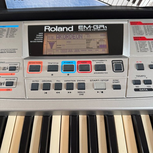 Roland EM-GR1 keyboard used with stand and manual
