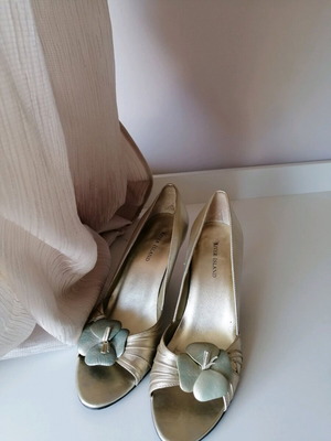 River Island pumps shoes used, gold, size 39