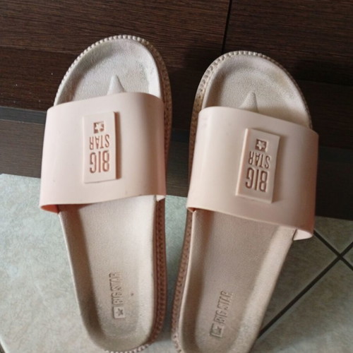 Big Star platform slippers used, powder pink size 41