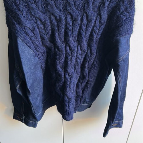 Zara blue sweater with denim sleeves new, M/L