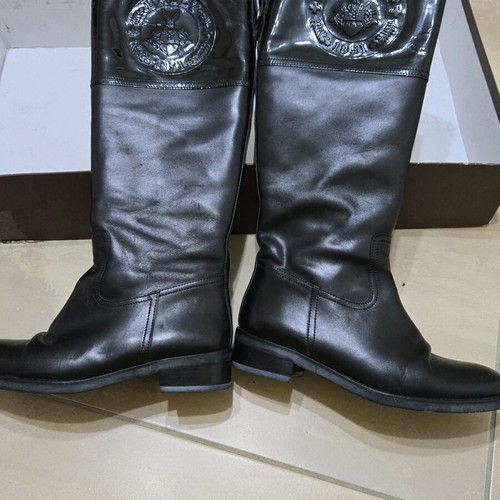 Bally black leather riding boots used, size 36.5