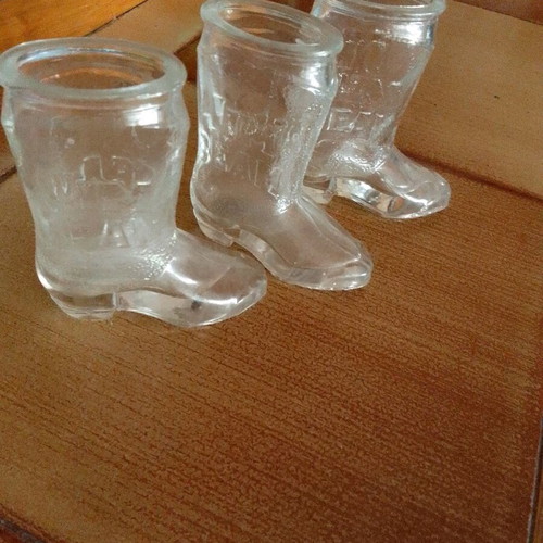 Jim Beam boot-shaped shot glasses like new, set of 3