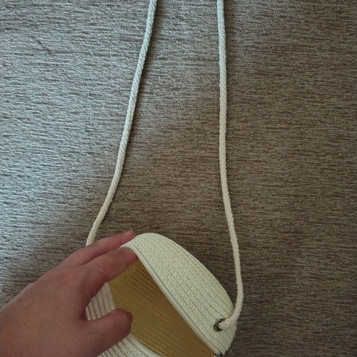 Straw bag new, beige, small summer crossbody