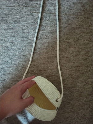 Straw bag new, beige, small summer crossbody