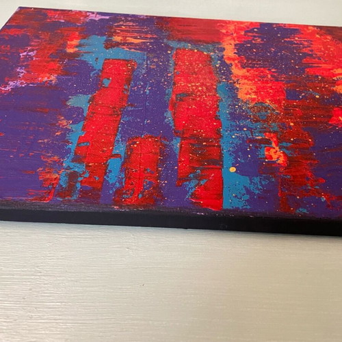 Abstract painting with acrylics Urban Sunset like new