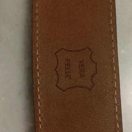 Men's leather belt brown like new with gold buckle 110 cm