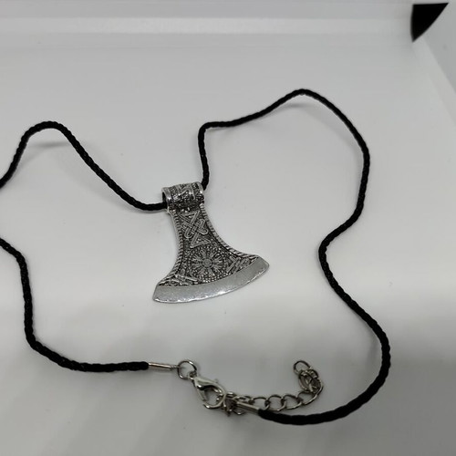Viking Axe Pendant with Scandinavian Symbols like new