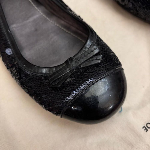 Car Shoe black ballerinas with sequins like new, size 38