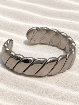 Open ring made of stainless steel, new, silver color