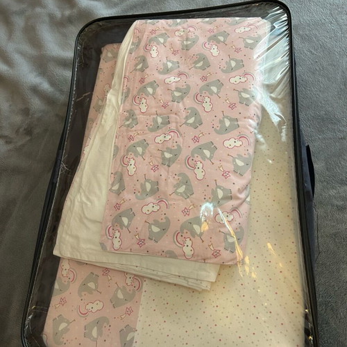 Orchestra baby bedding set pink with elephants and stars new